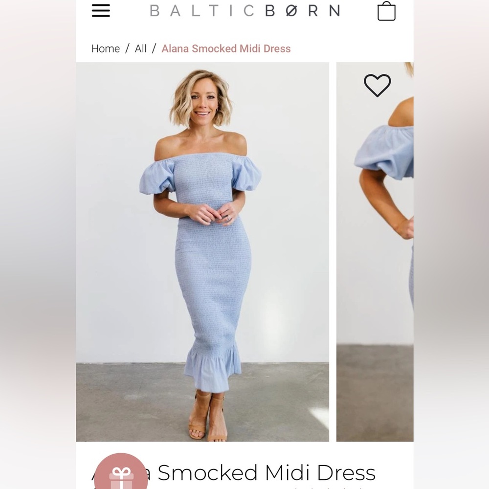 *OLIVE GREEN* Baltic Born Alana Smocked Midi dress!